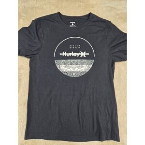 Hurley Mens Black Short Sleeve T Shirt Graphic Print Size S